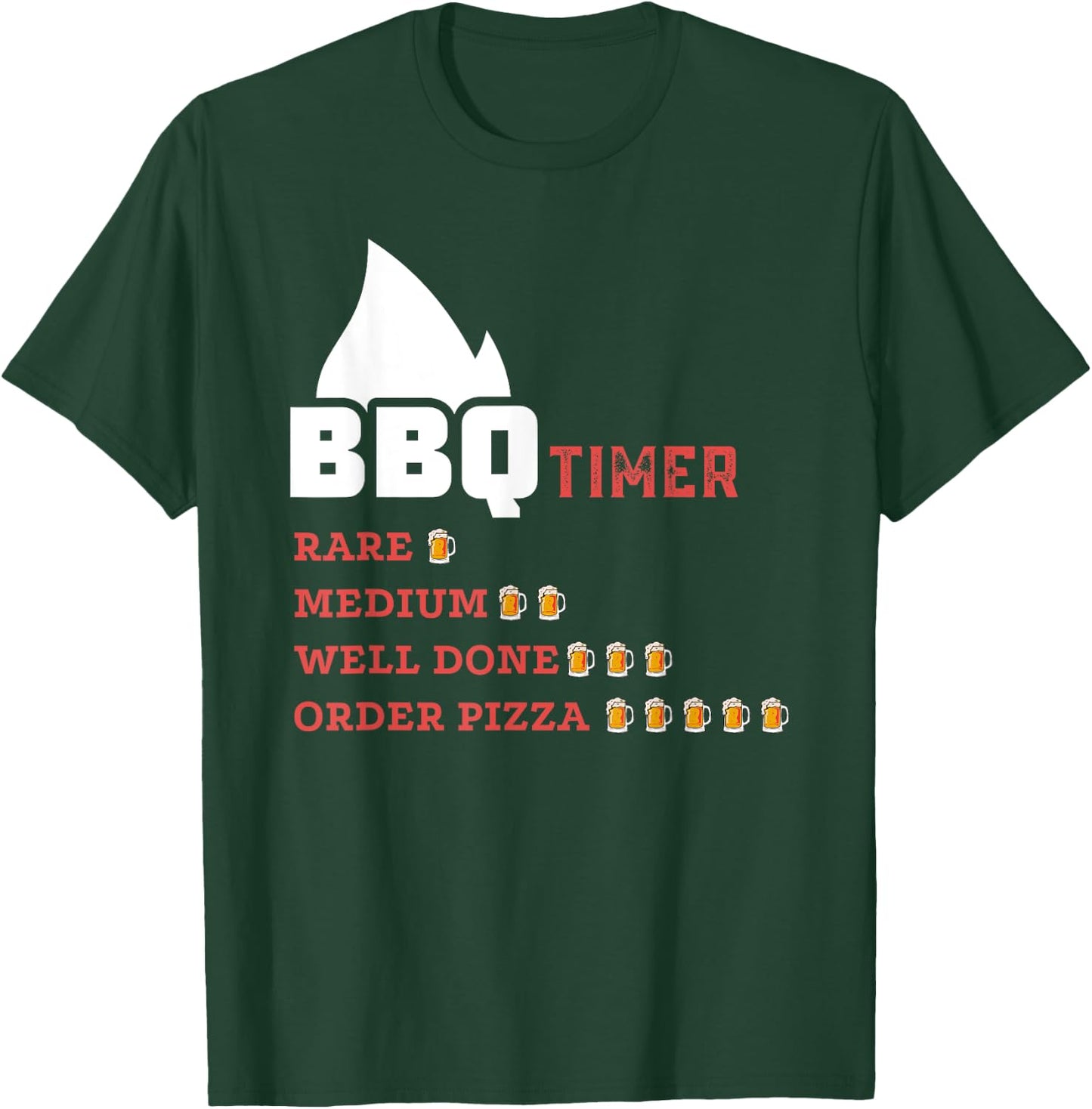 BBQ Beer Drinking Timer Funny Barbecue Pitmaster Dad T-Shirt - T-Shirt | Forest