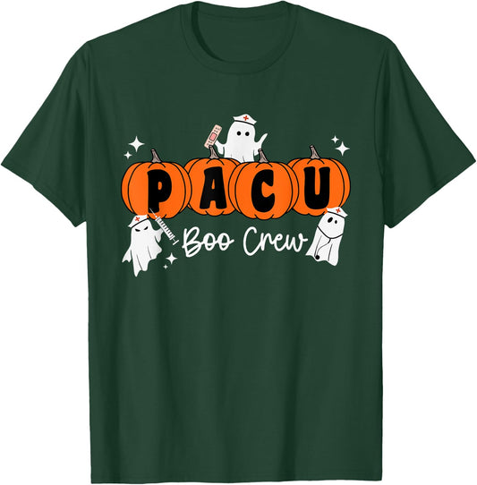 Pacu Boo Crew Ghost Pumpkin For PACU Nurse Halloween T-Shirt - T-Shirt | Forest