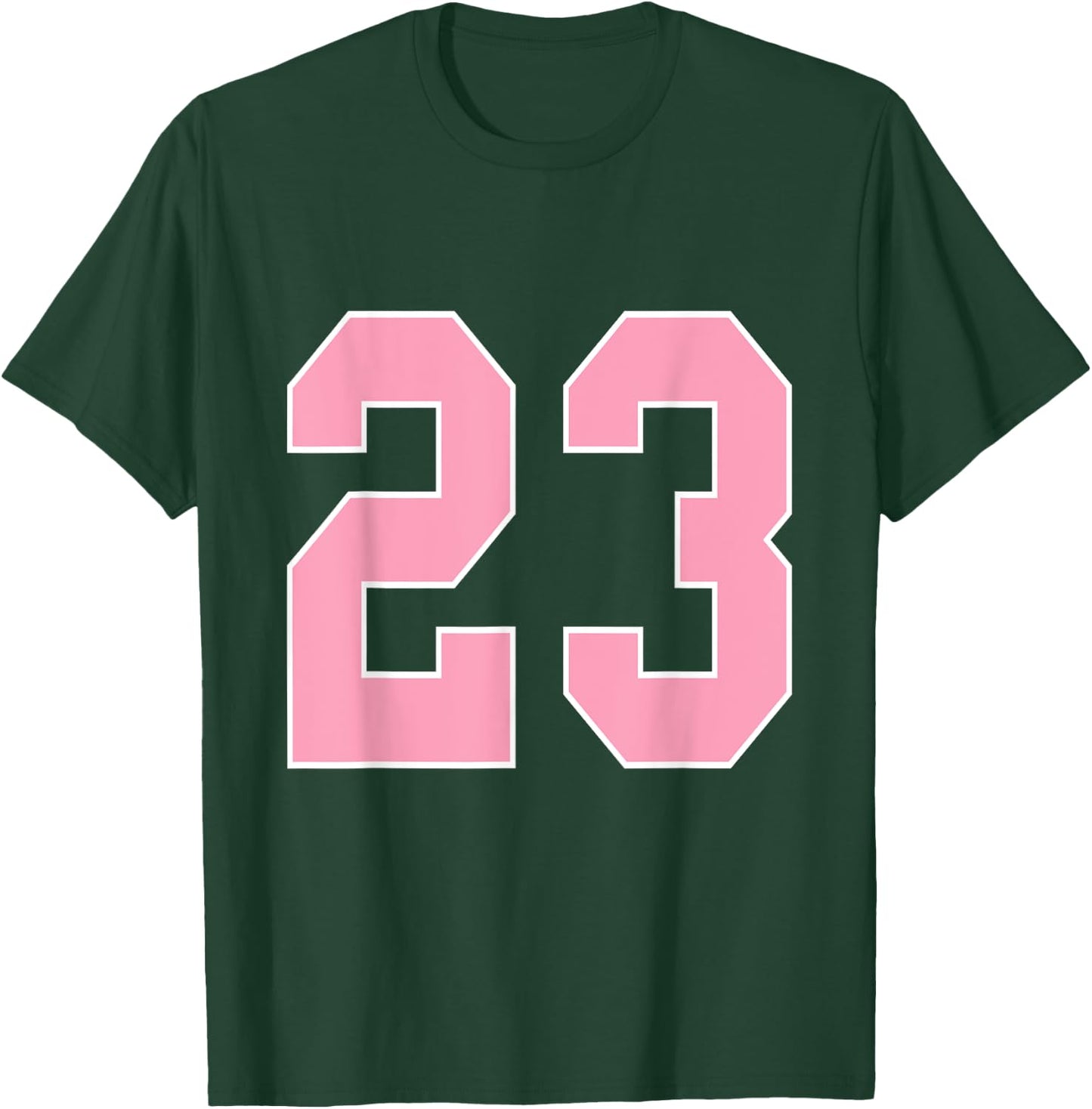 Number 23 Shirt Pink Football Basketball Breast Cancer Aware T-Shirt - T-Shirt | Forest