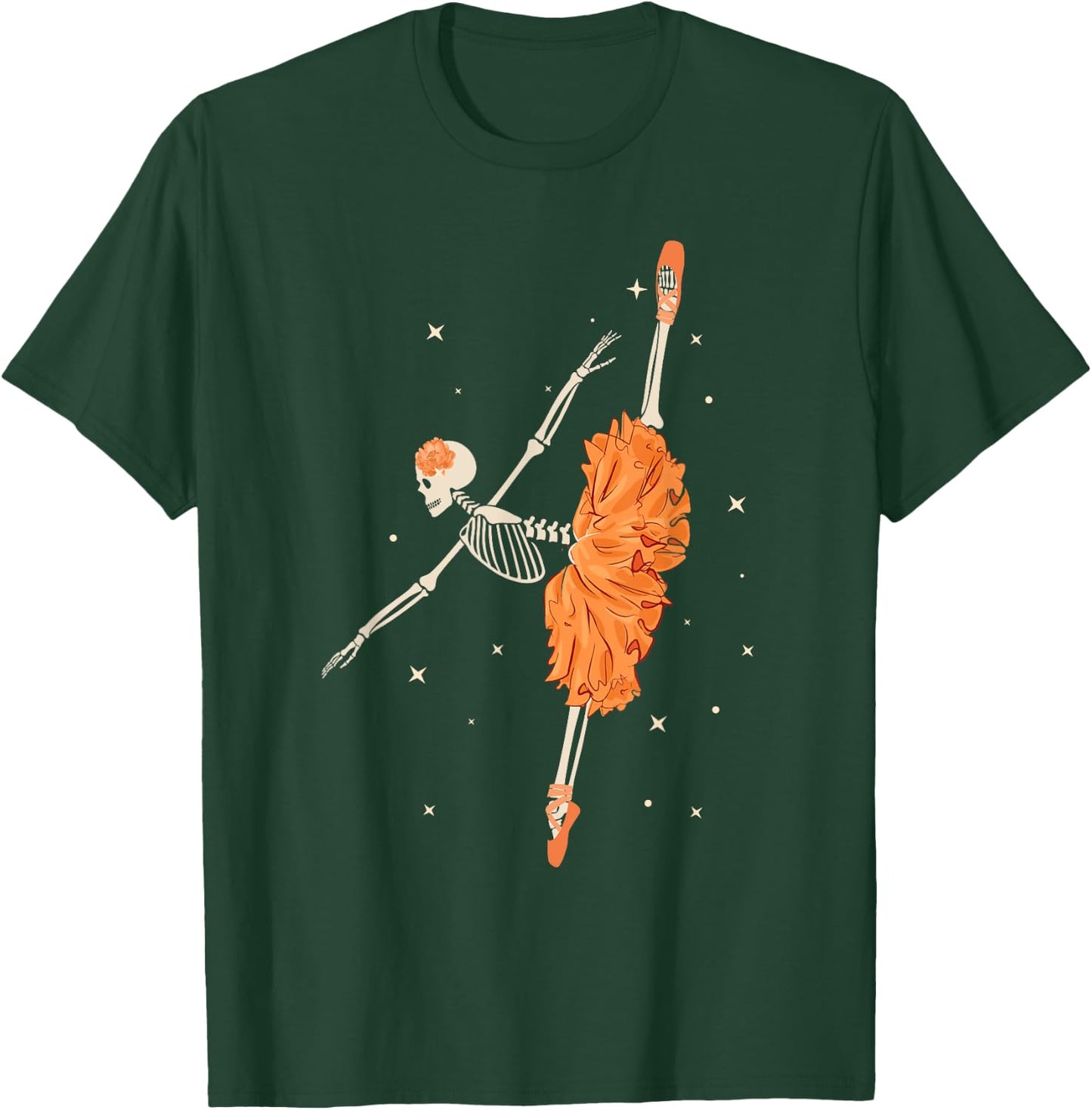 Dancing Skeleton Ballerina Ballet Dance Halloween Women Girl T-Shirt - T-Shirt | Forest
