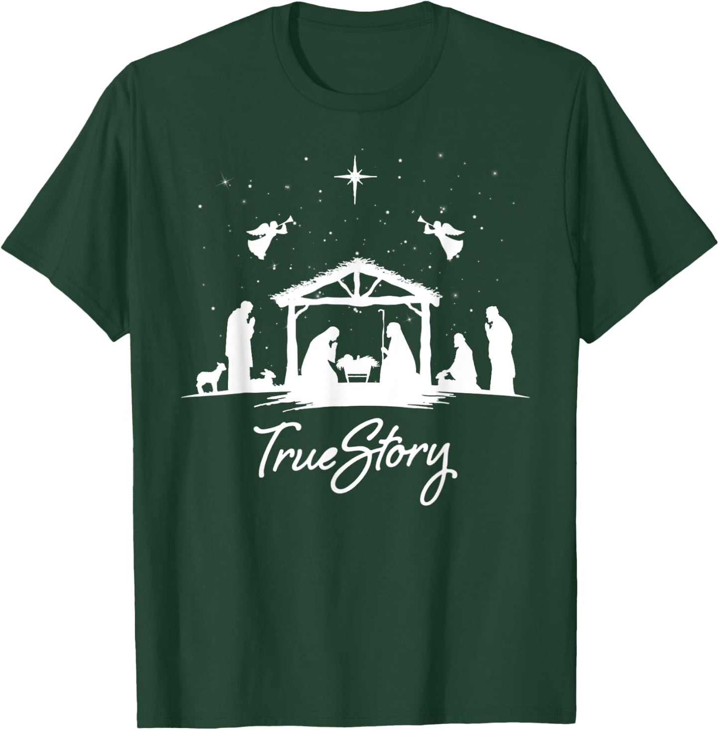 True Story Christmas Nativity Jesus Christian Men Women Kids T-Shirt - T-Shirt | Forest