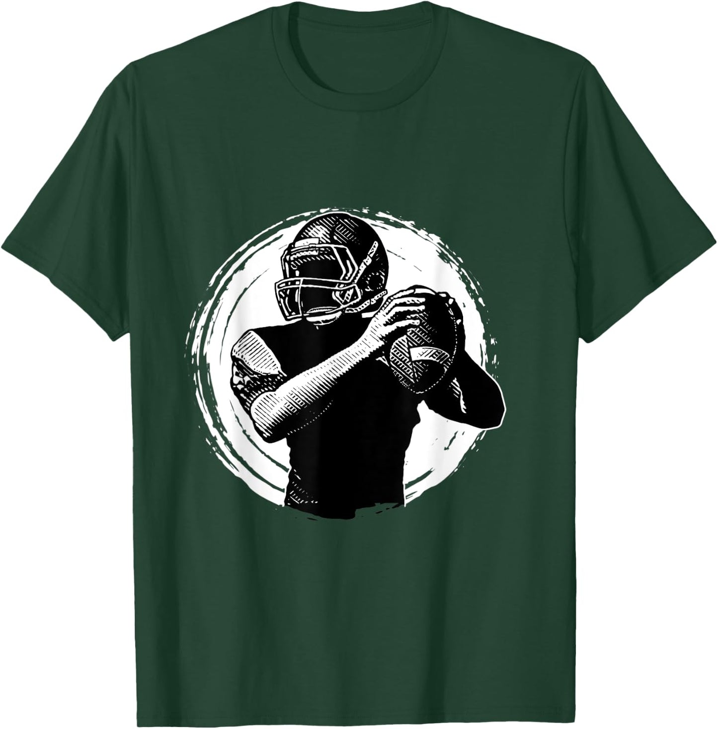 Sports American Football Player Throw Quarterback T-Shirt - T-Shirt | Forest