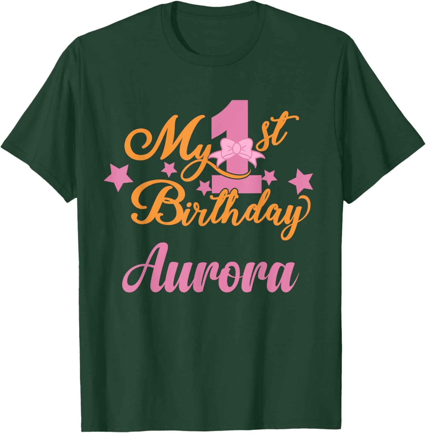 Aurora 1st Birthday 1 Year Old Girl T-Shirt - T-Shirt | Forest