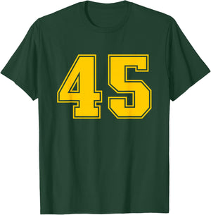 Number #45 Yellow Sport Number T-Shirt - T-Shirt | Forest