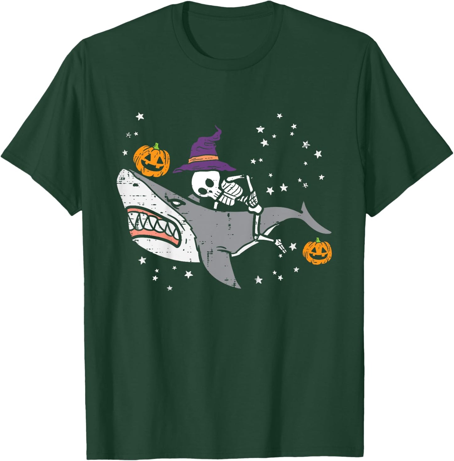 Kids Skeleton On Shark Cute Halloween Costume Toddler Boys Kids T-Shirt - T-Shirt | Forest