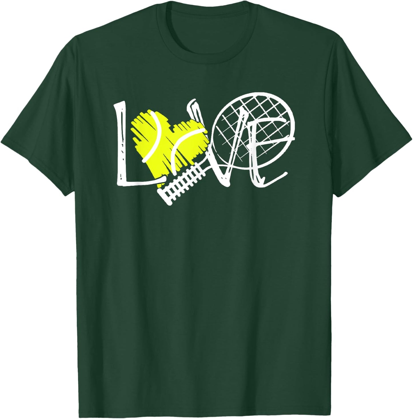 Women's Tennis Love Print T-Shirt - T-Shirt | Forest