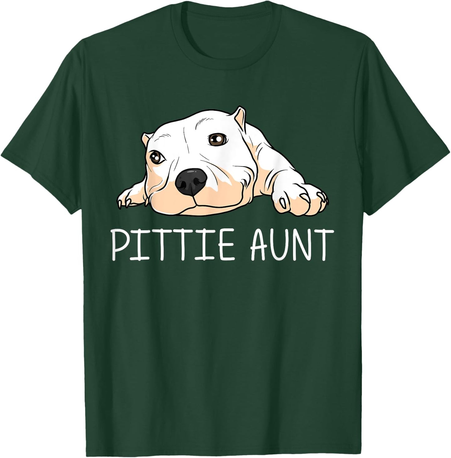 Funny Pitbull Gift Aunt Women Canine Dog Puppy Animal T-Shirt - T-Shirt | Forest