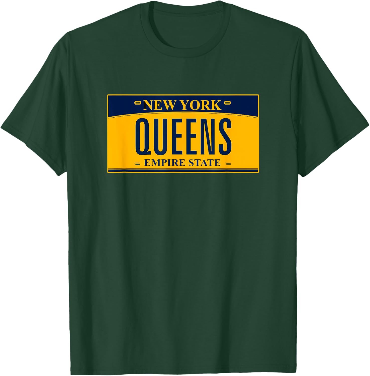 Queens New York License Plate T-Shirt - T-Shirt | Forest
