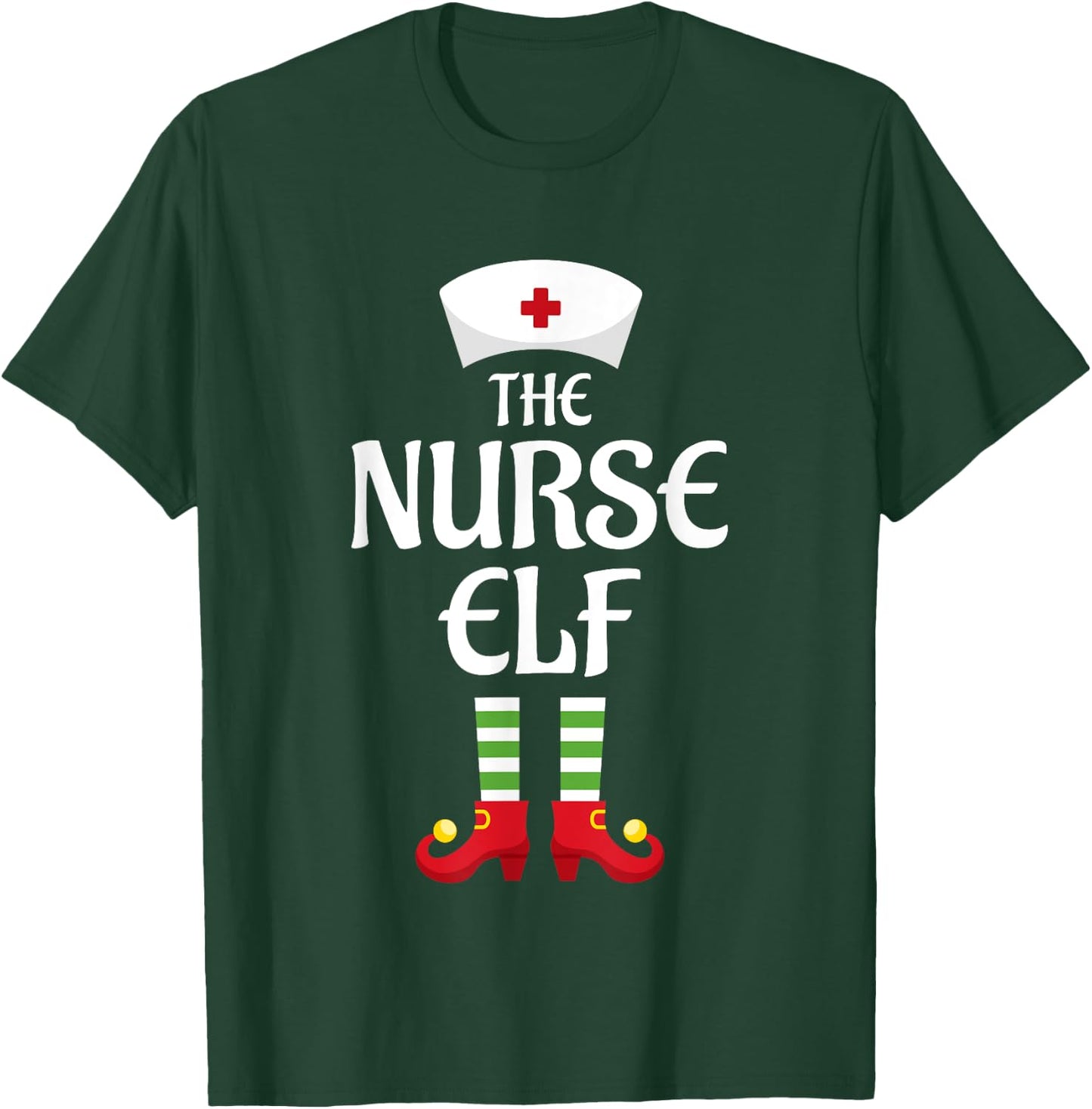 Nurse Elf Family Matching Group Christmas T-Shirt - T-Shirt | Forest