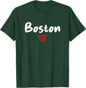 Boston - I Love Boston - Throwback Design - Classic T-Shirt - T-Shirt | Forest
