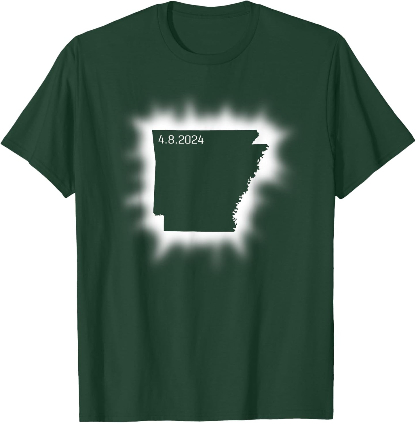 Arkansas Solar Eclipse April 8, 2024 State Outline Total T-Shirt - T-Shirt | Forest