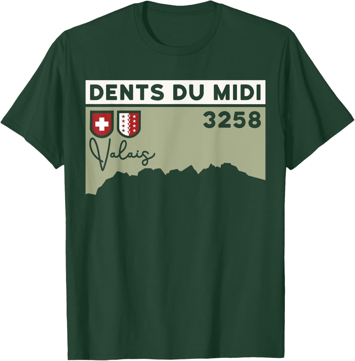 Mount Dents du Midi Hike Climbing Valais Swiss Hiking Gifts T-Shirt - T-Shirt | Forest