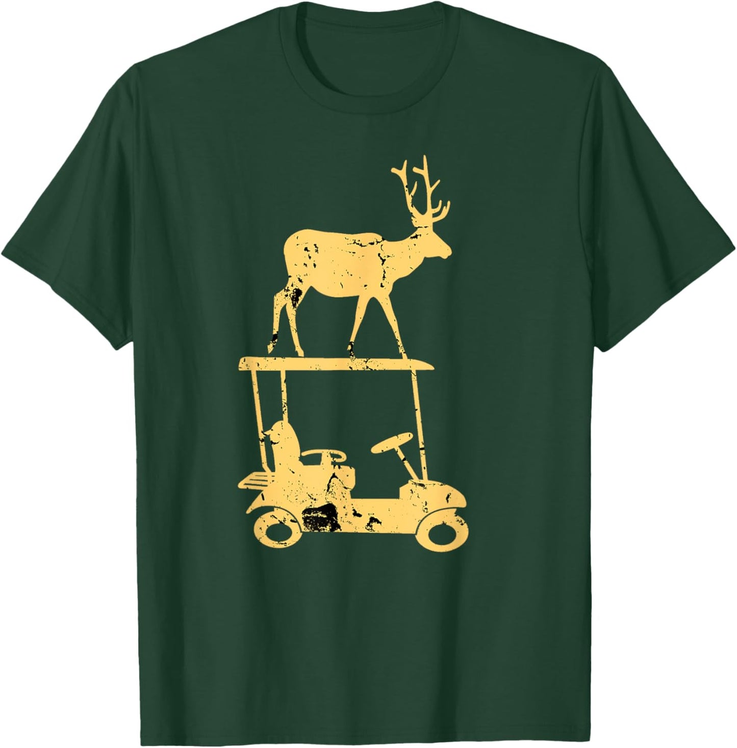 Funny Deer on a Golf Cart-For Deer Hunters and Golf Lovers T-Shirt - T-Shirt | Forest