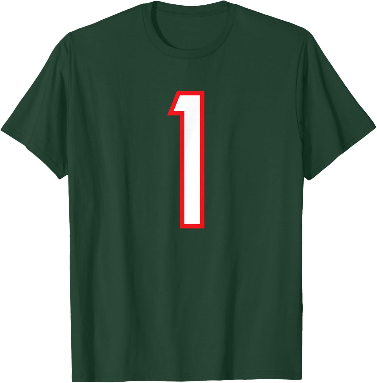 1 Sport White Red Number T-Shirt - T-Shirt | Forest