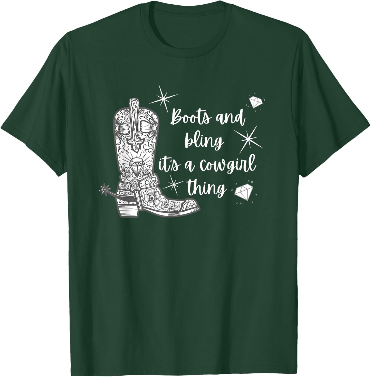Cowgirl Boots Bling Its A Cowgirl Thing Country Horse Show T-Shirt - T-Shirt | Forest