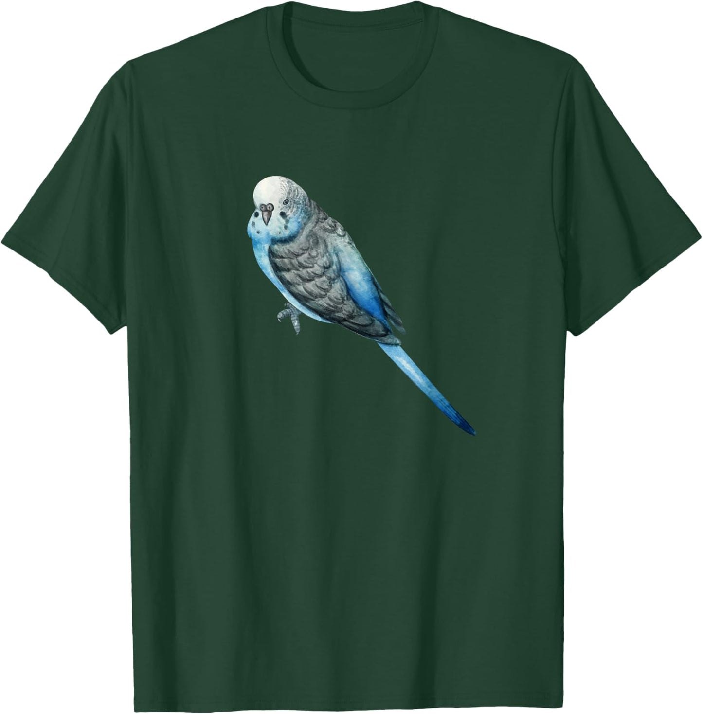 Cool Flying Wings Blue Parakeet Budgie Bird Tropical Animal T-Shirt - T-Shirt | Forest