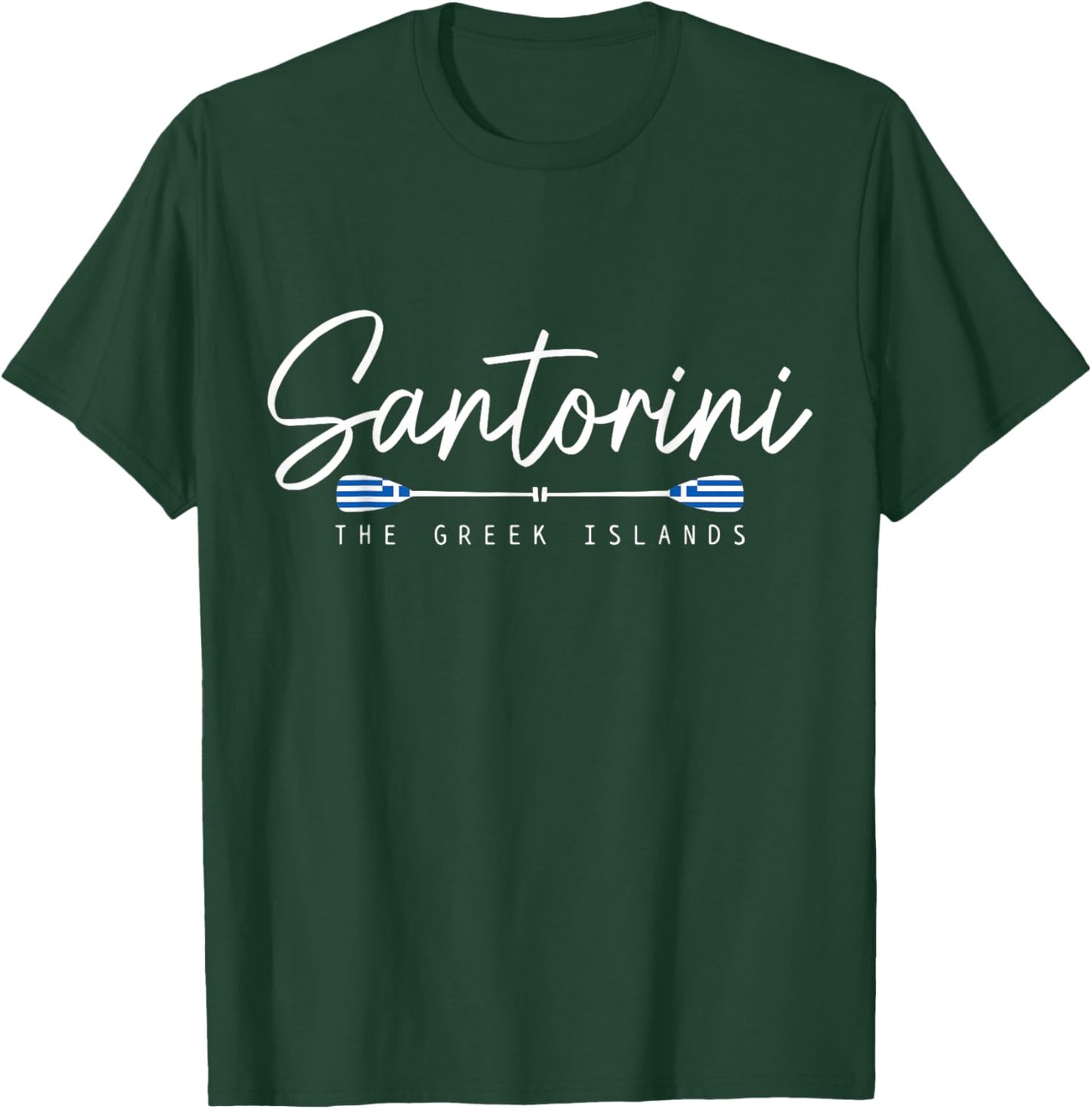Santorini Greece Greek Flag Holiday Souvenir T-Shirt - T-Shirt | Forest