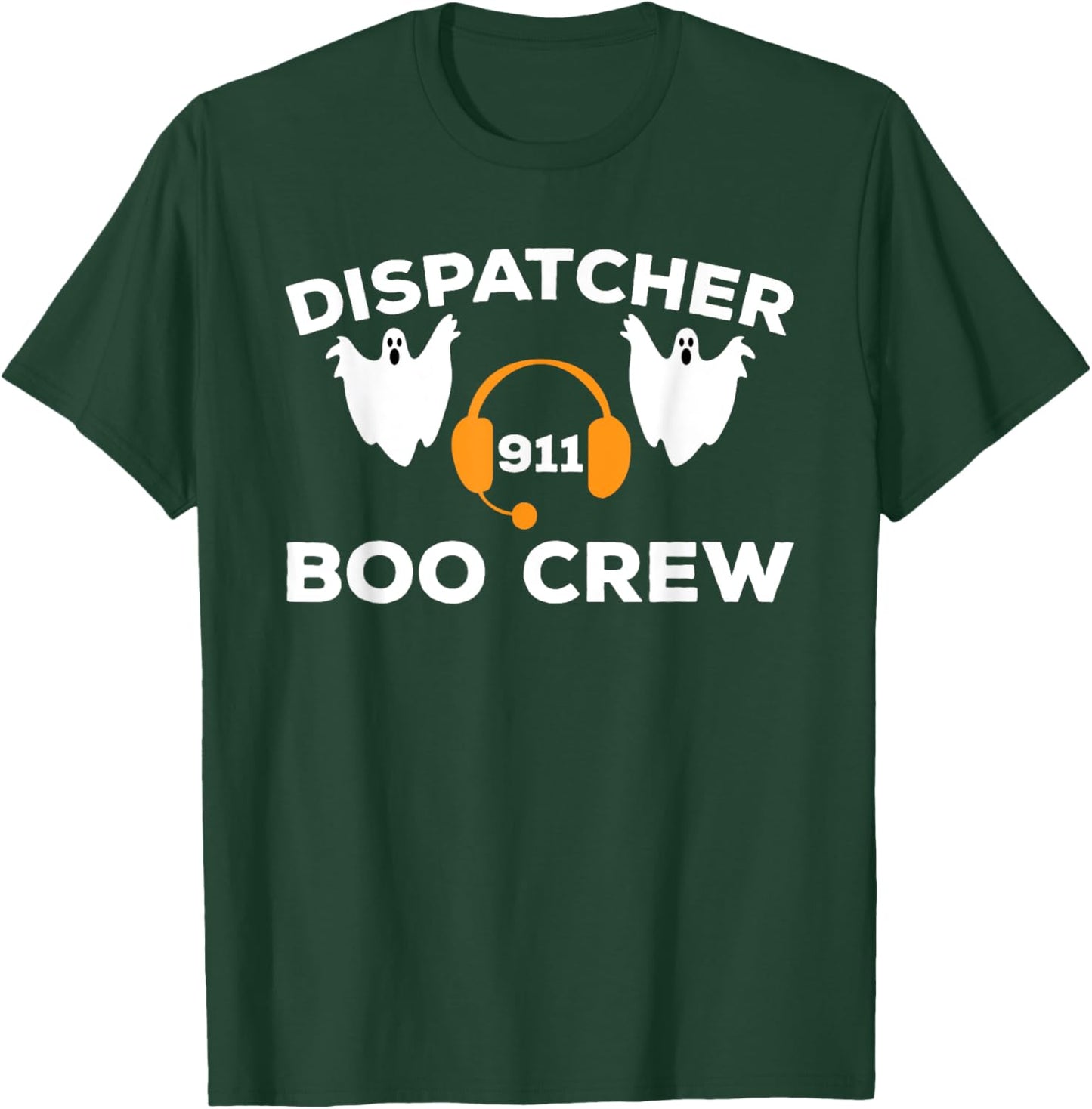 Funny Dispatcher 911 Boo Crew Spooky Halloween Costume T-Shirt - T-Shirt | Forest