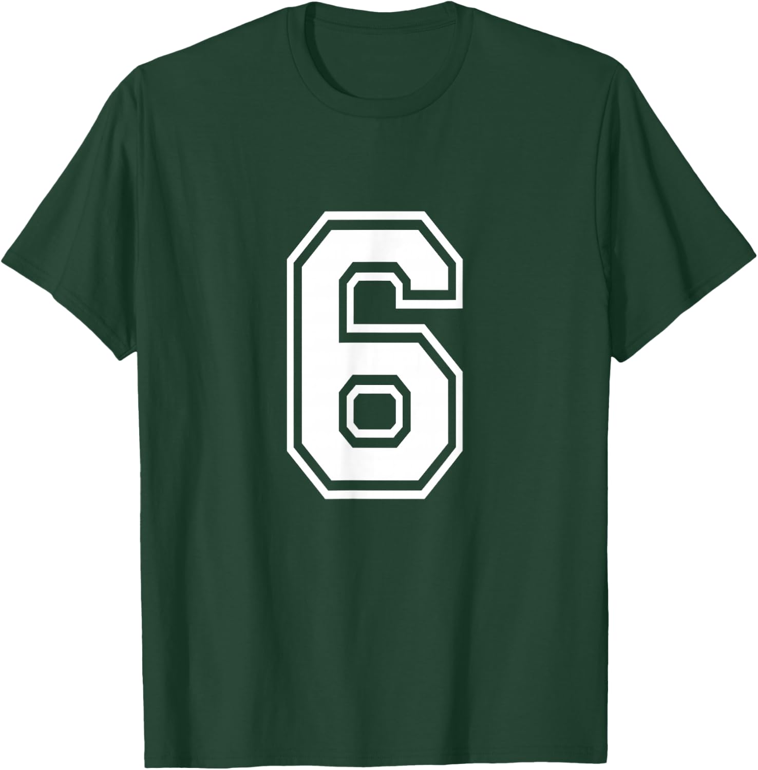 Number 6 Varsity Sports Team Jersey 6th Birthday 6 Years T-Shirt - T-Shirt | Forest
