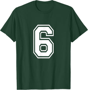 Number 6 Varsity Sports Team Jersey 6th Birthday 6 Years T-Shirt - T-Shirt | Forest