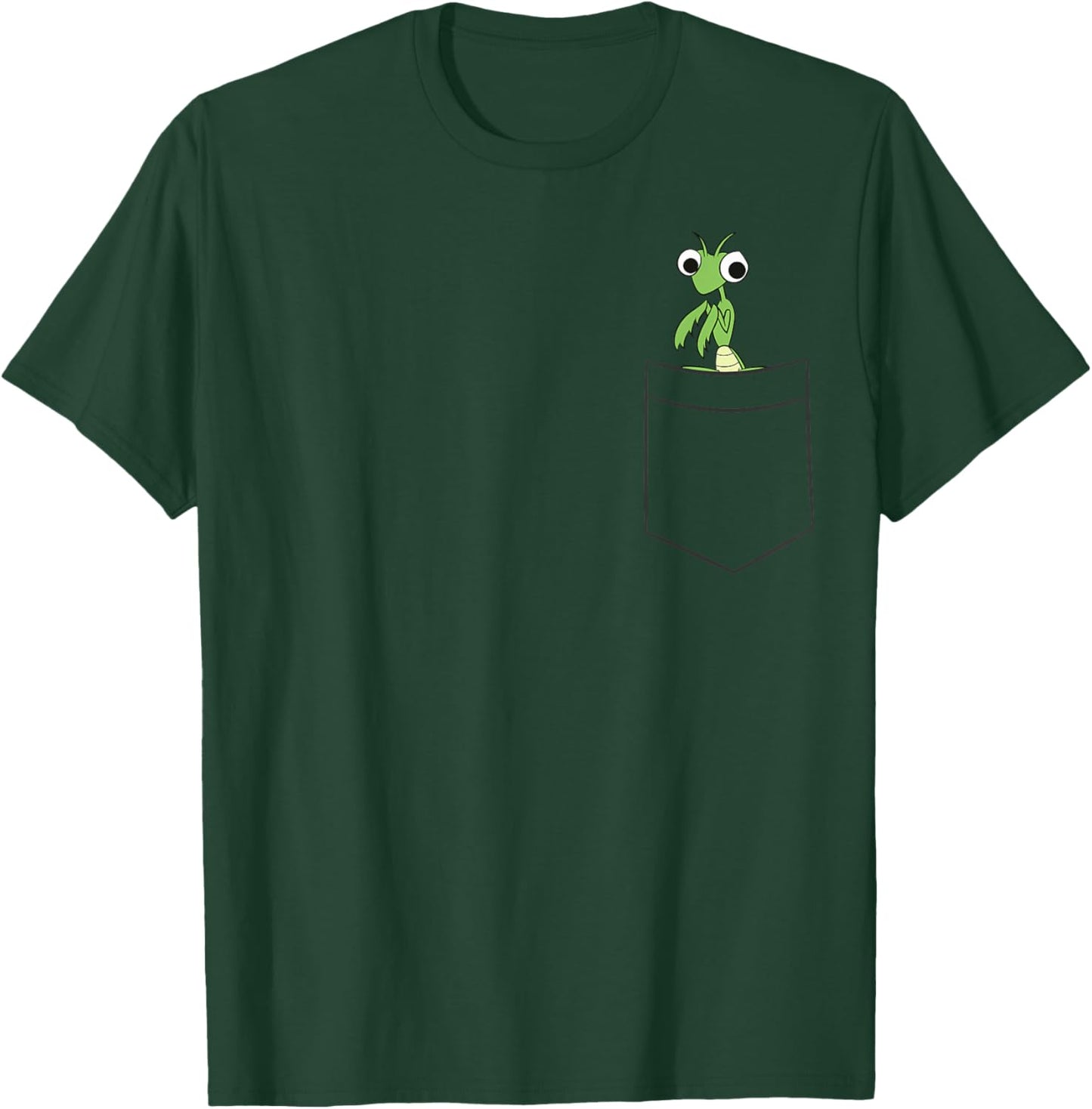 Praying Mantis In The Pocket Grasshopper Insect In Pocket T-Shirt - T-Shirt | Forest