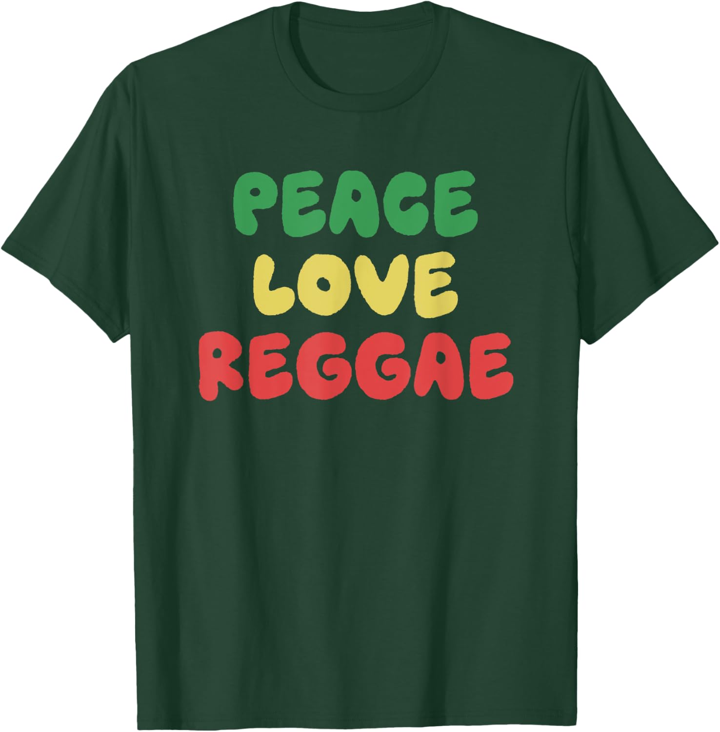 Peace Love Reggae Funny Jamaican Jamaica Rasta Reggae Music T-Shirt - T-Shirt | Forest