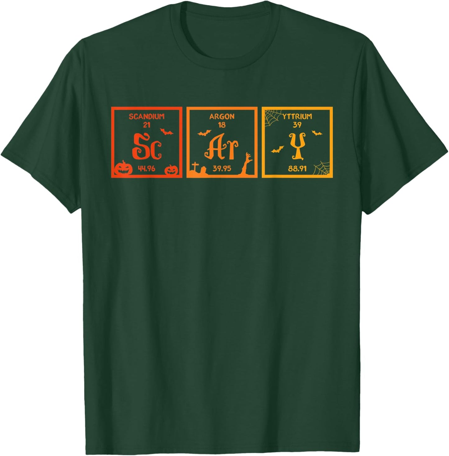 Scary Halloween Periodic Table of Elements Chemistry Lover T-Shirt - T-Shirt | Forest