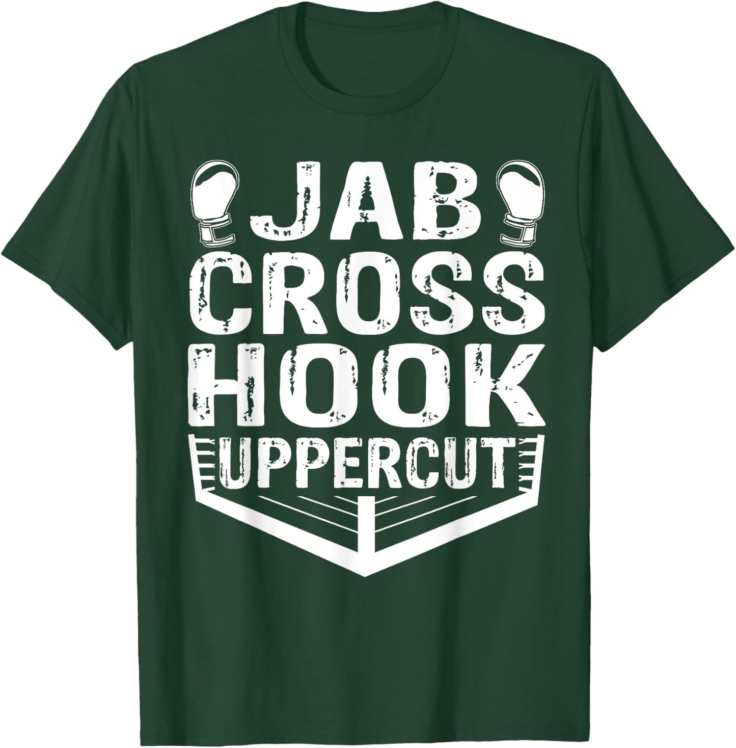 Jab Cross Hook Uppercut Boxer Workout Men Women Kickboxing T-Shirt - T-Shirt | Forest