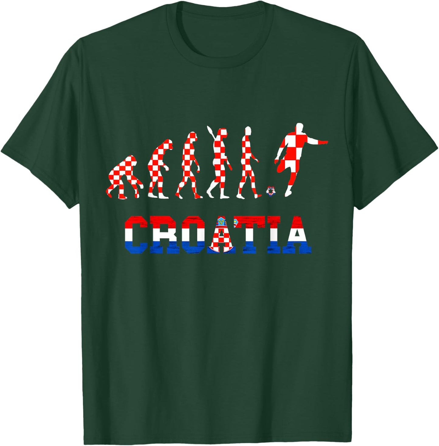 Croatia Evolution Hrvatska Soccer Team Croatian Flag T-Shirt - T-Shirt | Forest