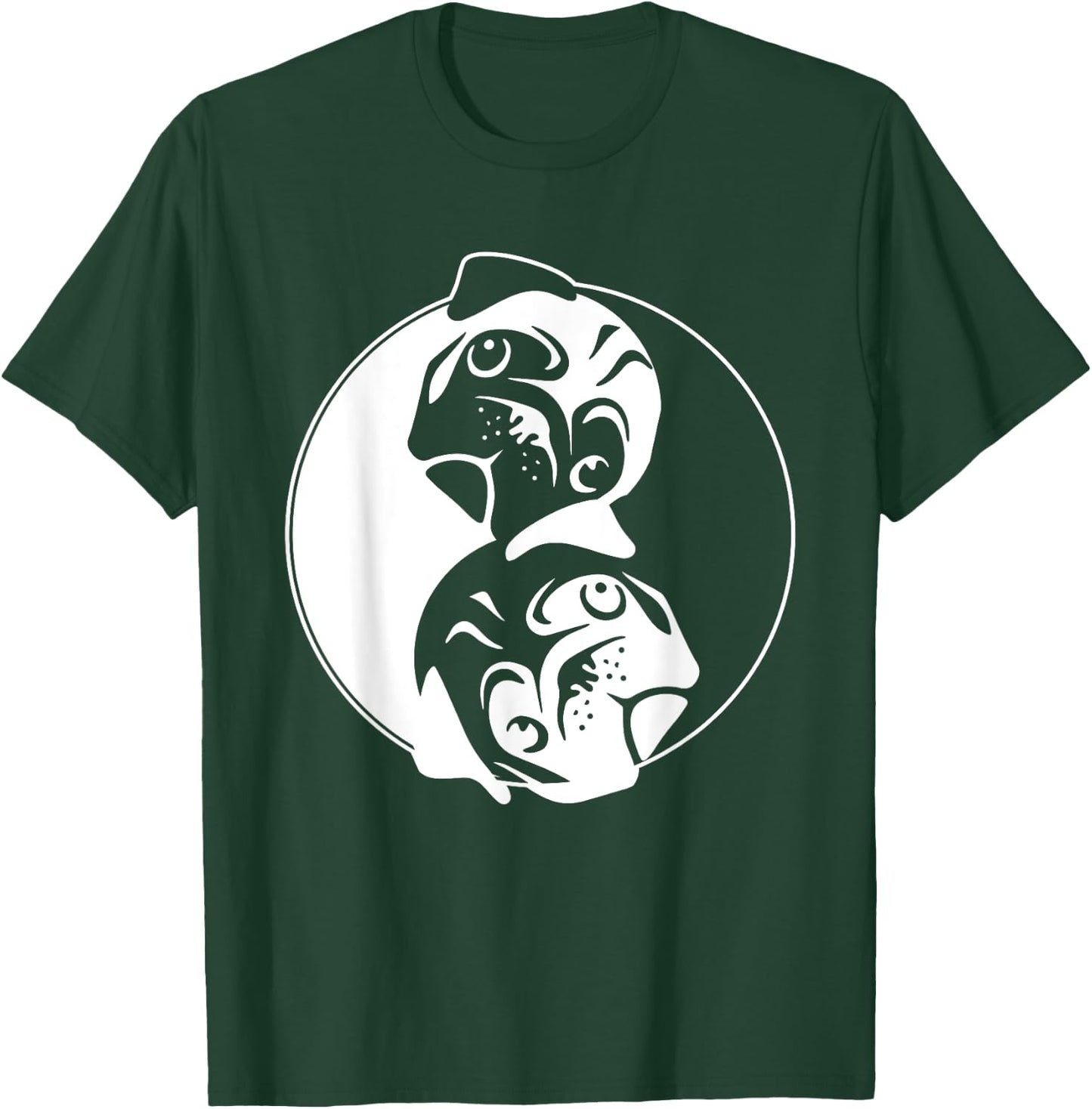 Pug Yin Yang Pugs Owner Dog Breed Animal Lover Pet Fans Men Women T-Shirt - T-Shirt | Forest