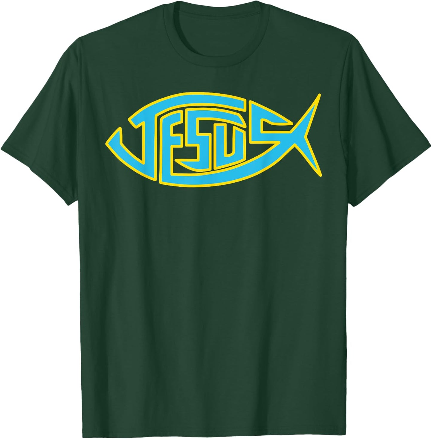 Jesus Fish - Ichthys Symbol - Christian Design For Teen T-Shirt - T-Shirt | Forest