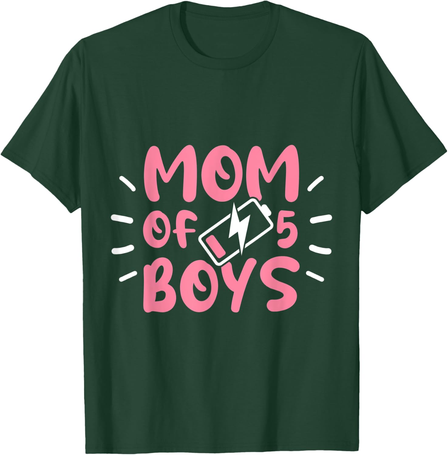 Fun Mom of 5 Boys Moms with Five Sons Birthday Mothers Day T-Shirt - T-Shirt | Forest