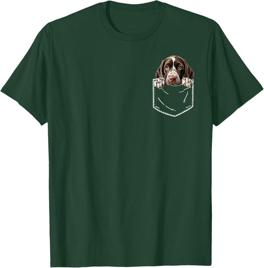 German Shorthaired Pointer In A Pocket GSP puppy in a pocket T-Shirt - T-Shirt | Forest