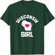 State of Wisconsin Heart Pride Vintage Girls T-Shirt - T-Shirt | Forest