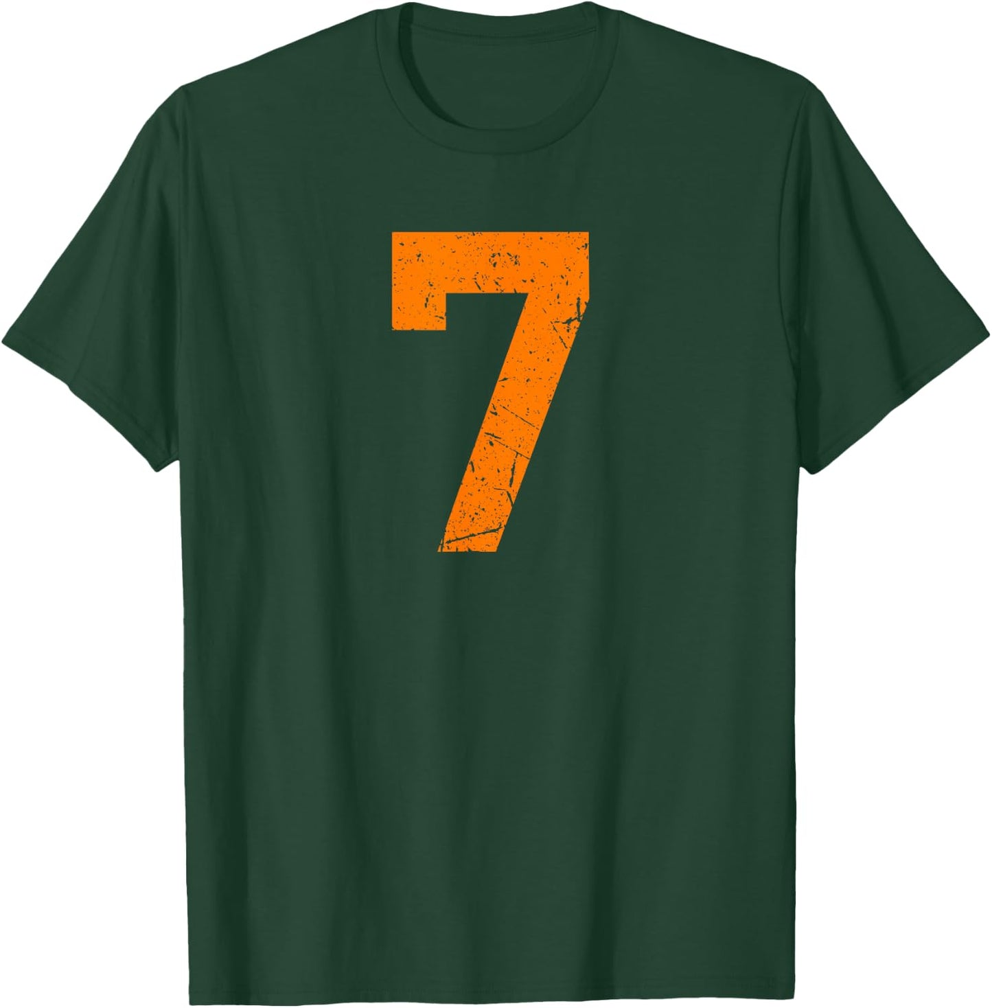 Vintage Orange Sports Team Number #7 T-Shirt - T-Shirt | Forest