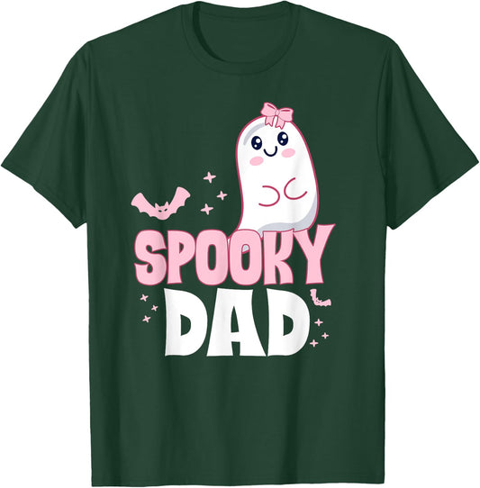 Spooky Dad Family Cute Pink White Ghost Boo Halloween T-Shirt - T-Shirt | Forest