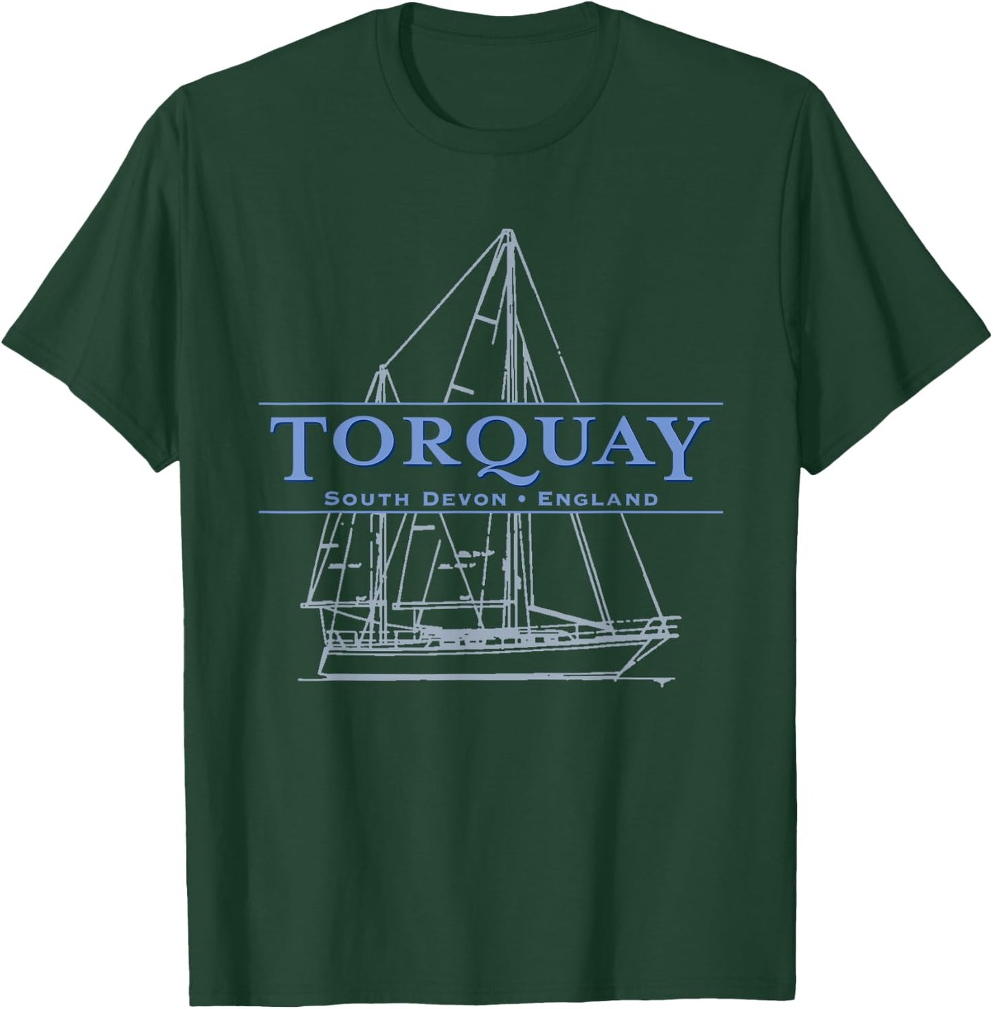 Torquay South Devon, England sailing design T-Shirt - T-Shirt | Forest