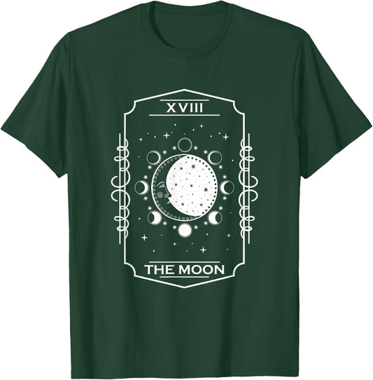 Tarot Card Astrology Gothic Occult The Moon Tarot T-Shirt - T-Shirt | Forest