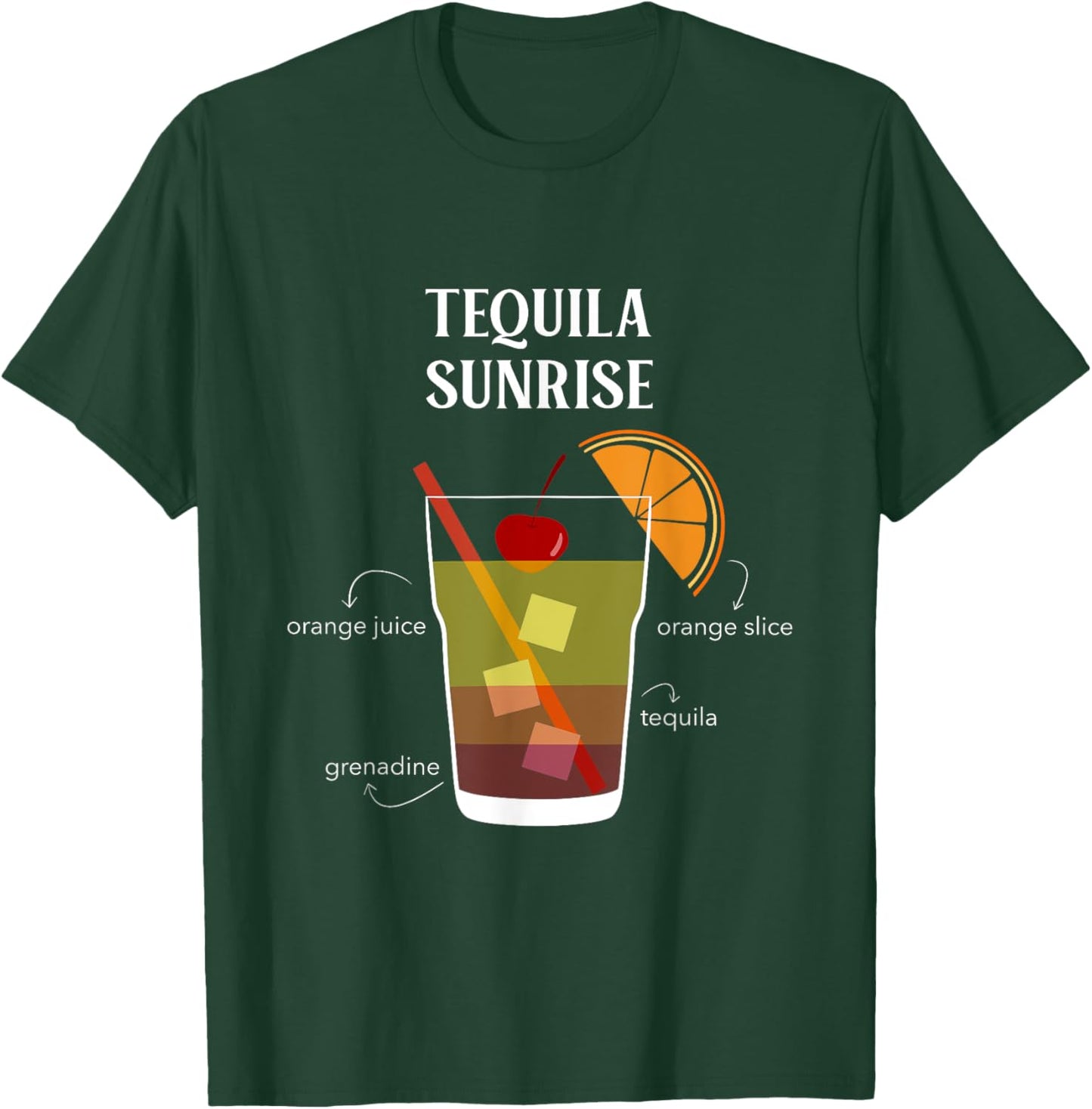 Tequila Sunrise Cocktail Team Tequila T-Shirt - T-Shirt | Forest