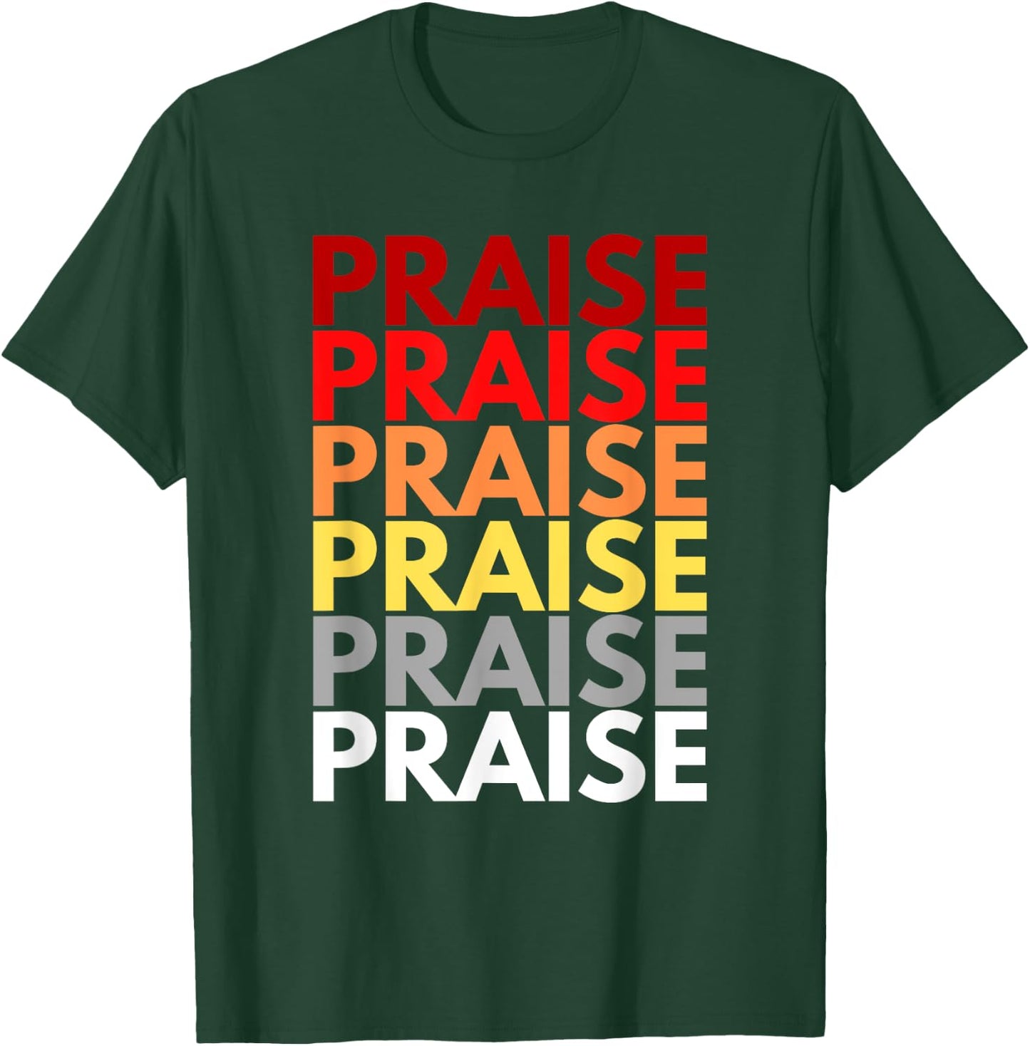 Praise Inspirational Christian Words Colorful Praise T-Shirt - T-Shirt | Forest