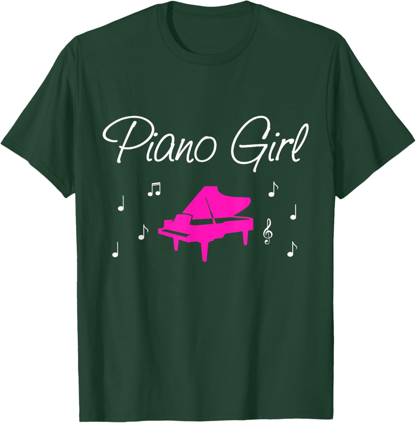 Piano Girl Funny Pianist Music Keyboardist Musician Outfit T-Shirt - T-Shirt | Forest