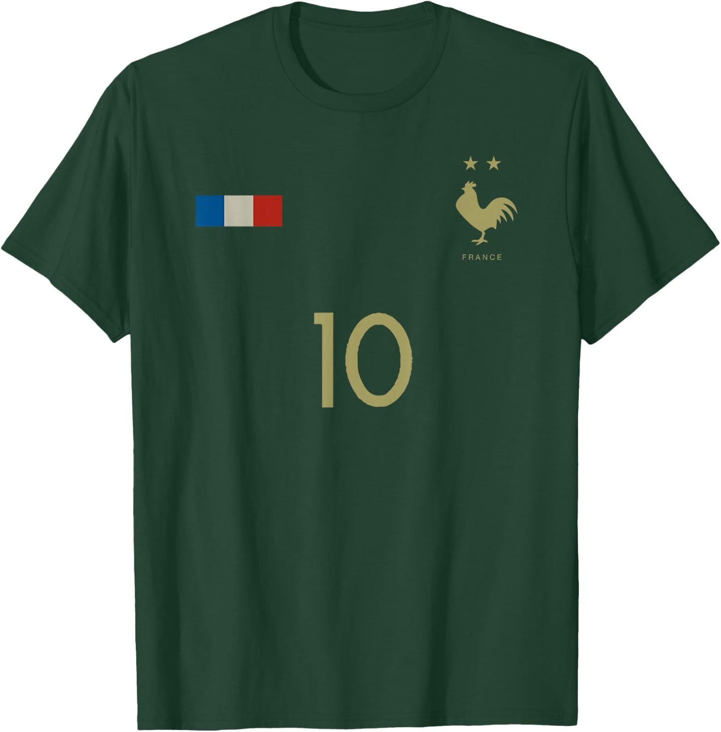France Number 10 French Soccer Retro Football France T-Shirt - T-Shirt | Forest