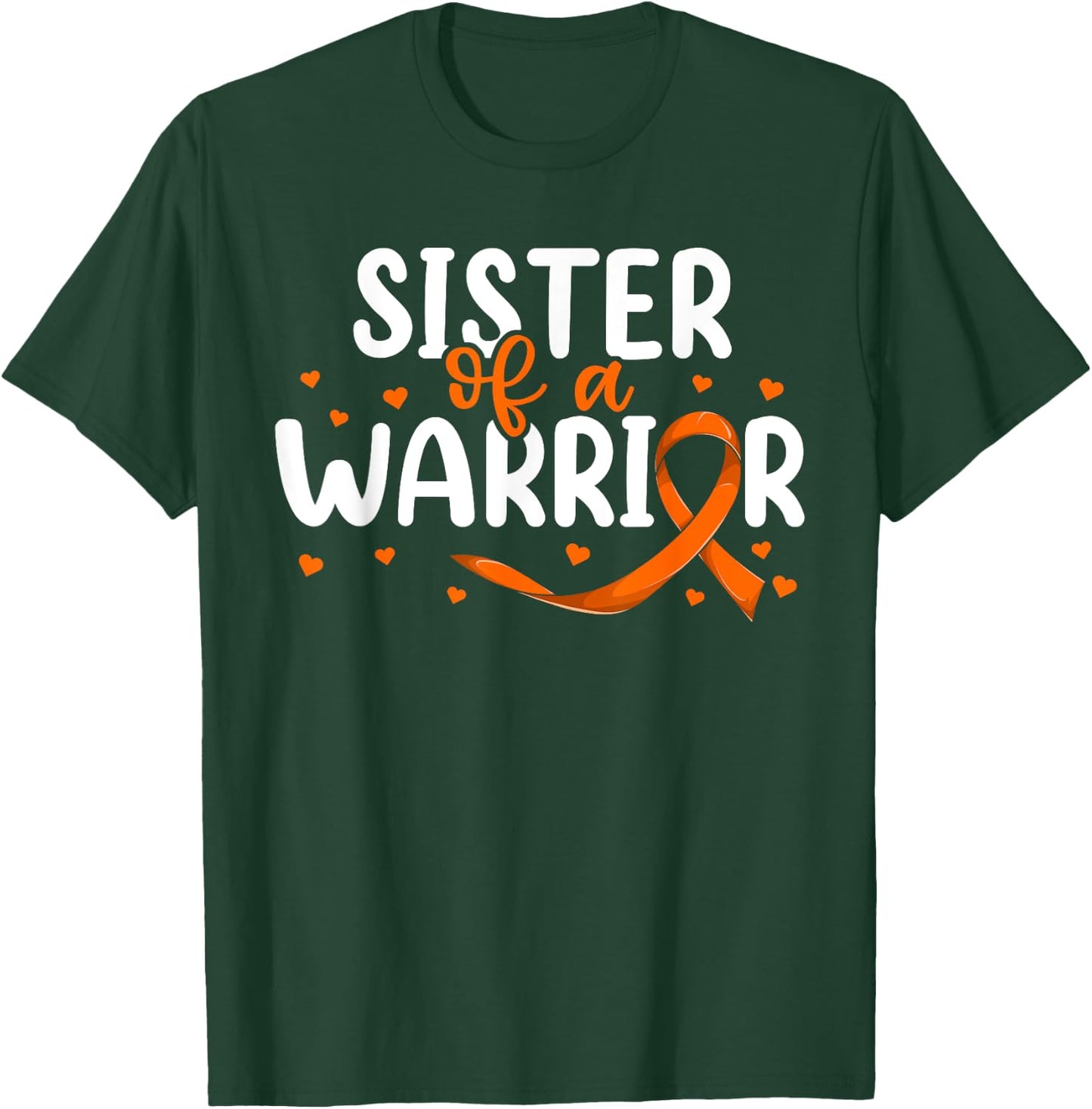 Orange Ribbon Leukemia Brother Shirt, Sister Of A Warrior T-Shirt - T-Shirt | Forest