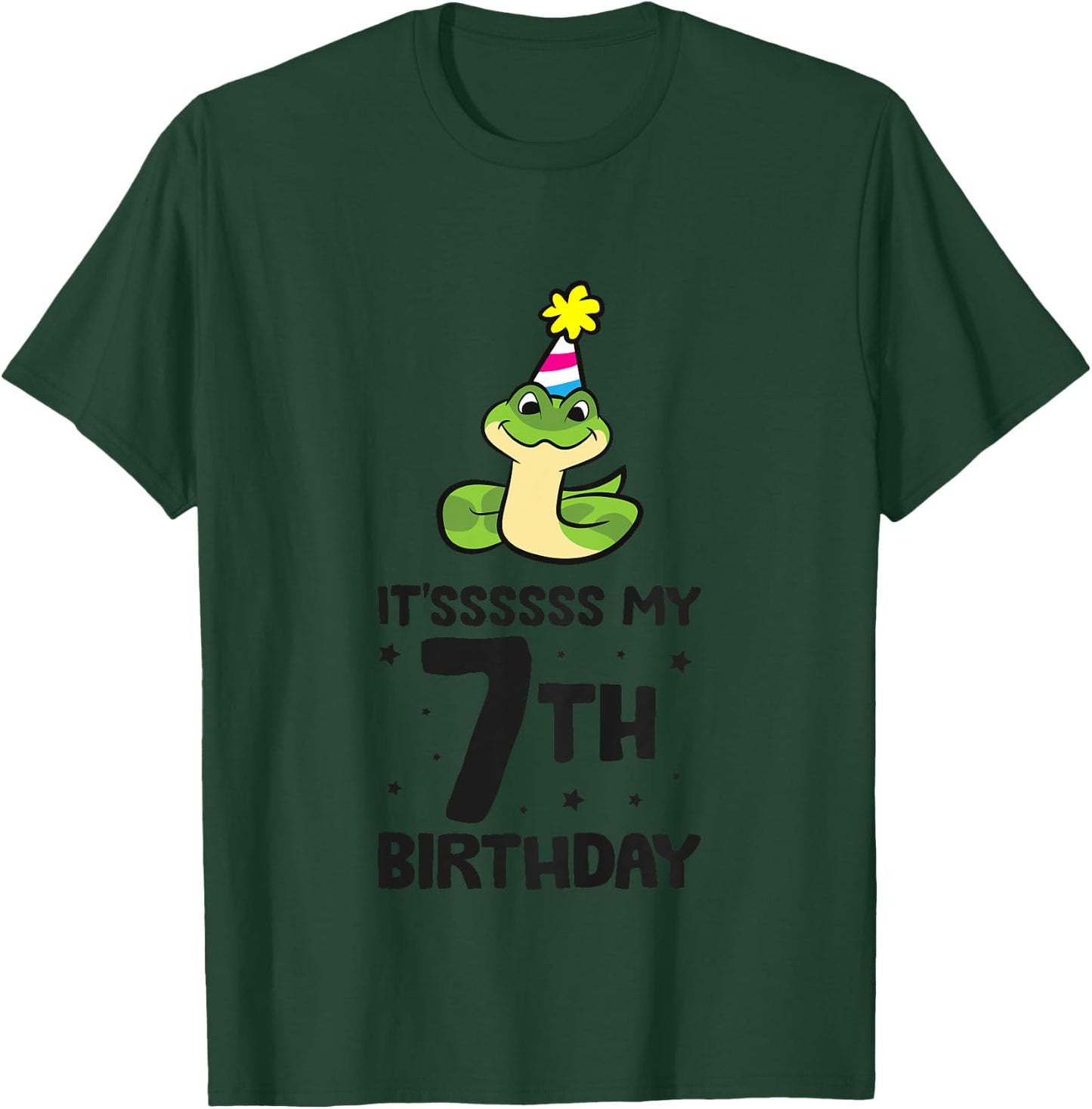 Snake Birthday It's My 7th Birthday Snake T-Shirt - T-Shirt | Forest