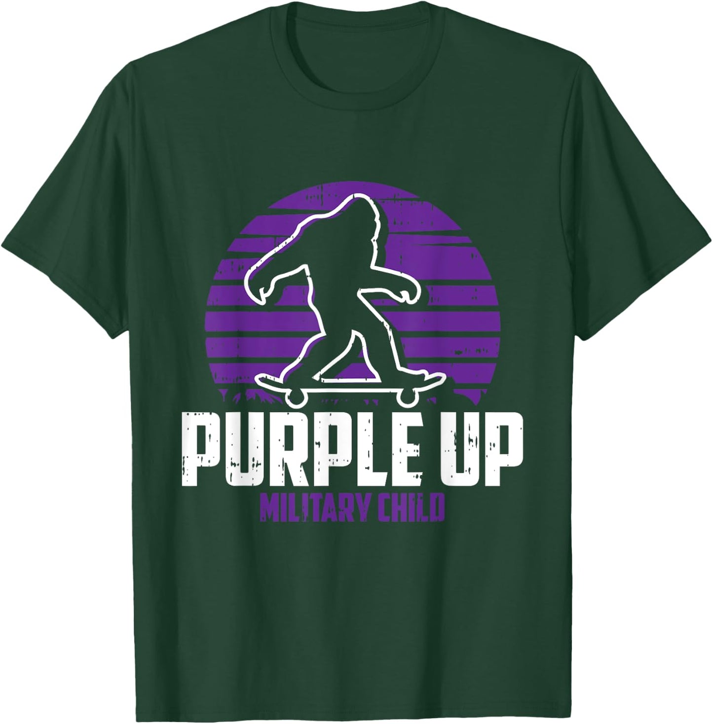 Military Child Boy Girls Toddlers Purple Up Bigfoot T-Shirt - T-Shirt | Forest