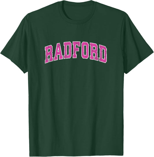 Radford Virginia VA Vintage Sports Design Pink Design T-Shirt - T-Shirt | Forest