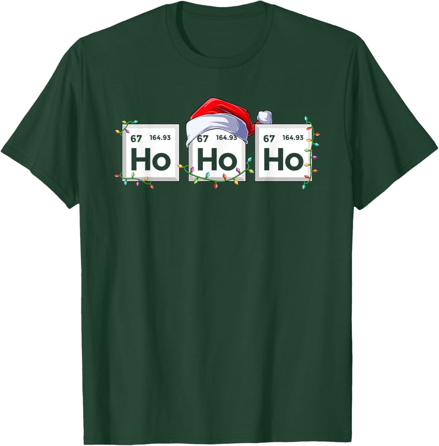 Ho Ho Ho Elements Science Christmas Chemistry Teacher T-Shirt - T-Shirt | Forest