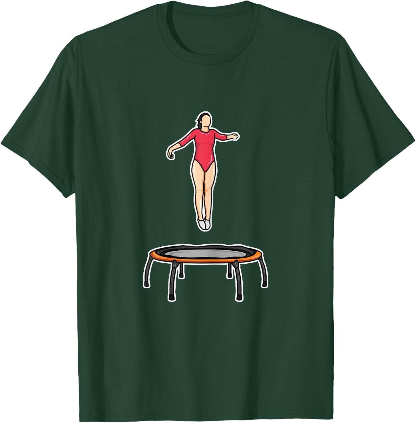 Trampolining Girl Drawing Trampoline Lover T-Shirt - T-Shirt | Forest