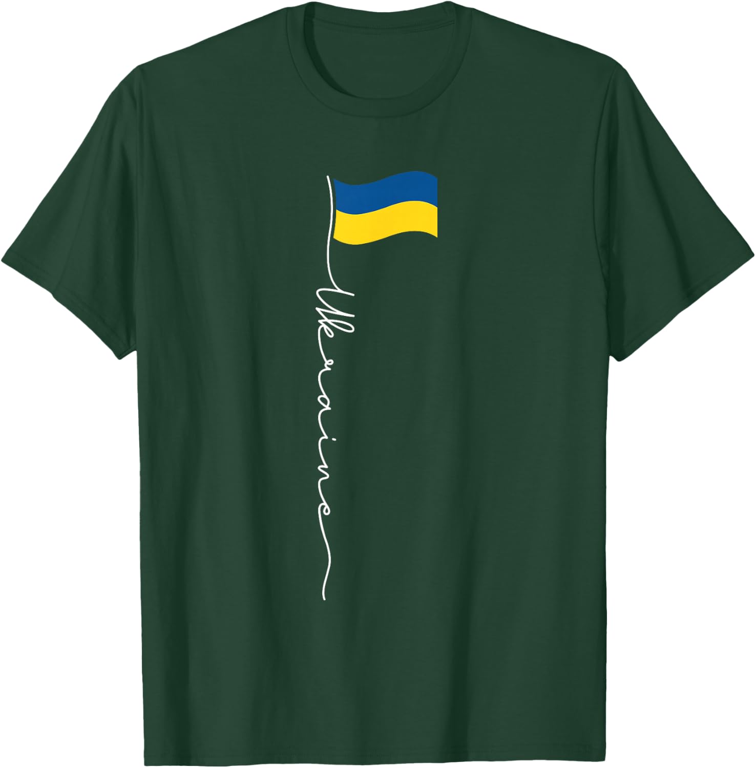Ukraine Signature Flag Pole - Patriotic Ukrainian Flag Small T-Shirt - T-Shirt | Forest