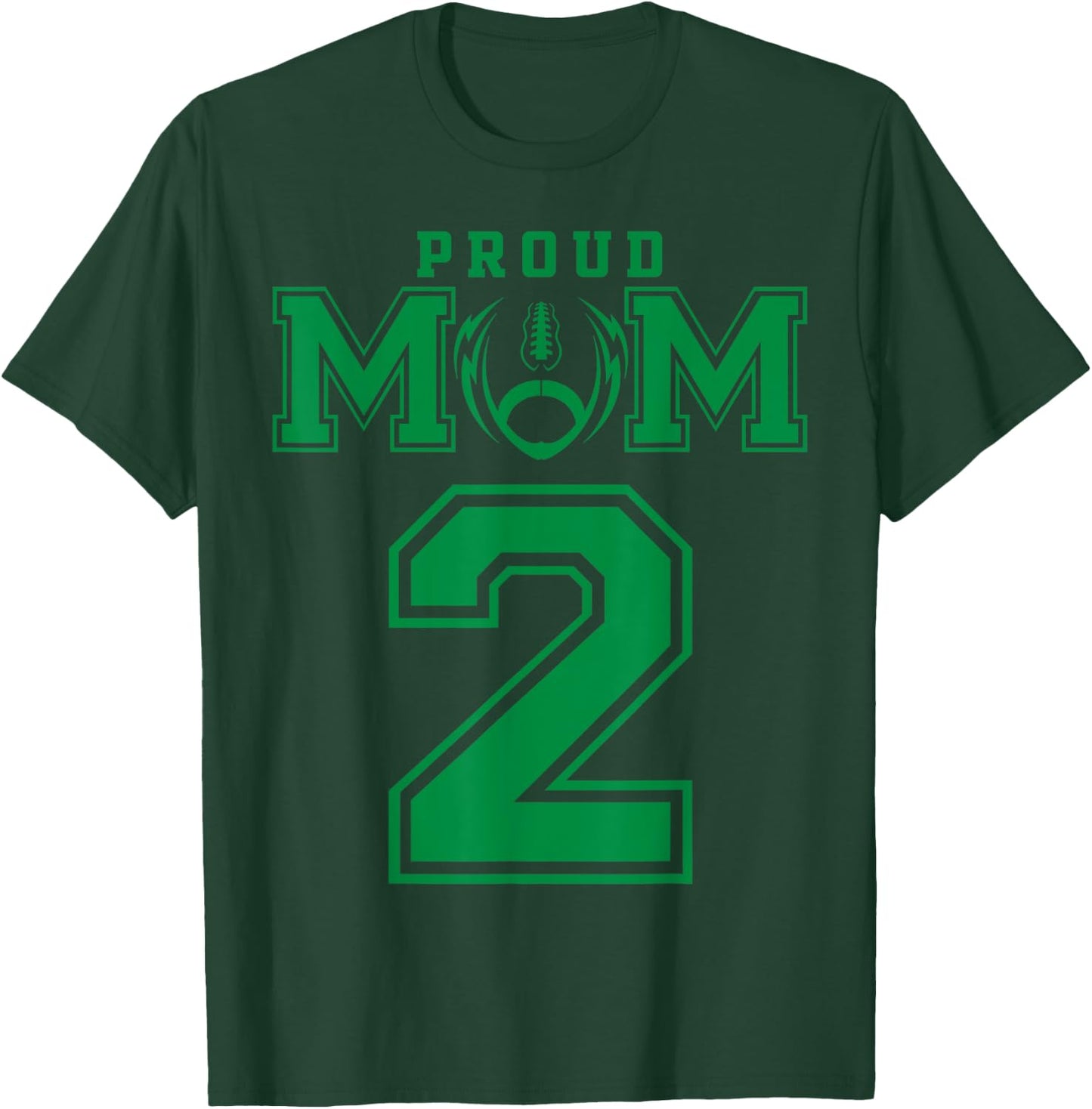 Custom Proud Football Mom Number 2 G Personalized T-Shirt - T-Shirt | Forest